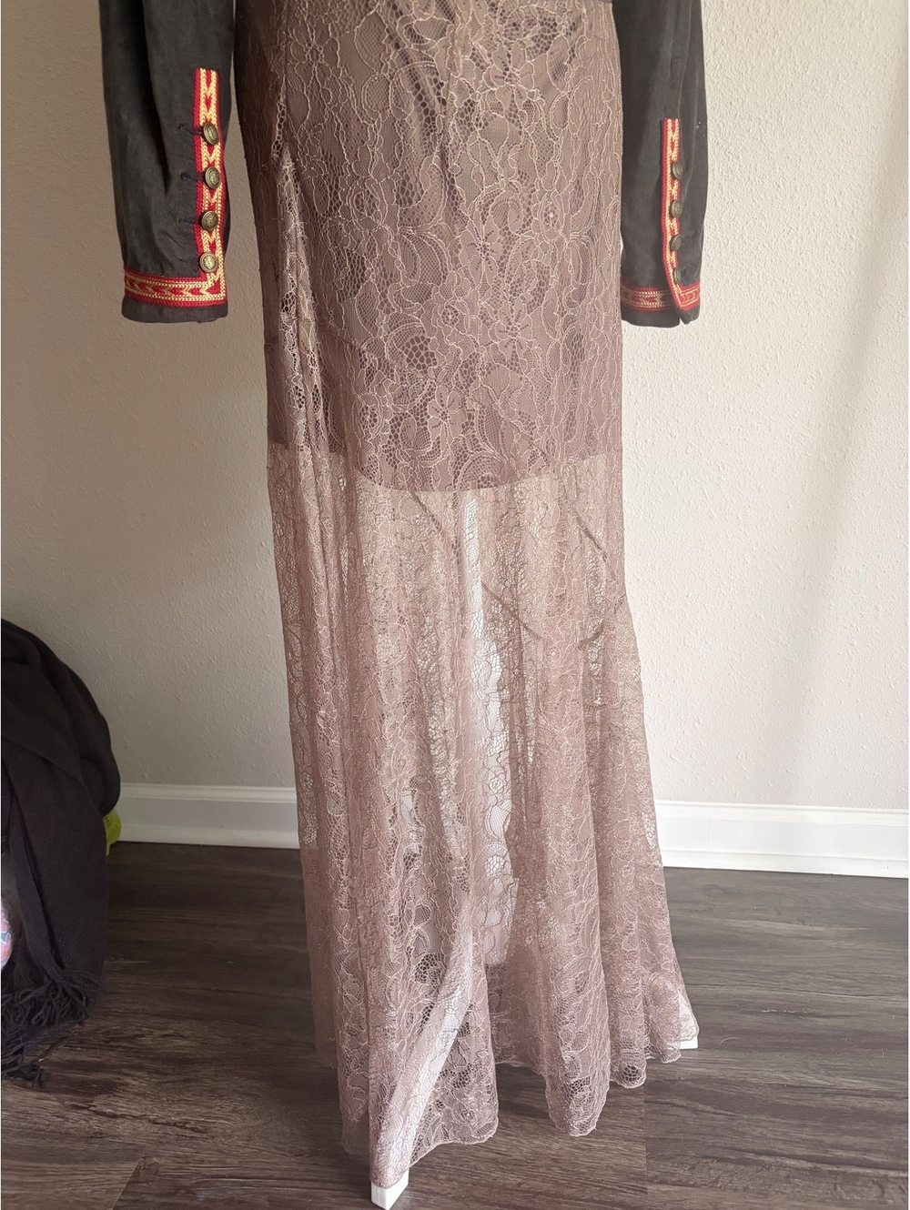 Victoria's Secret Taupe Lace Maxi Skirt Size 8